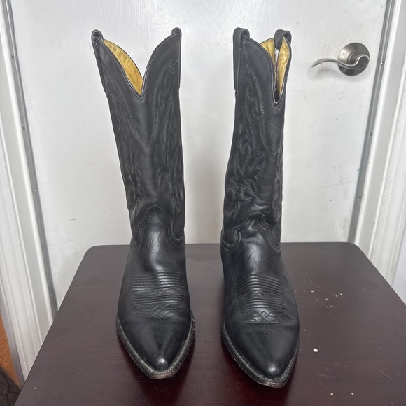 Rudel Other - Rudel Western Cowboy Men's Size 9 EE Leather Boots Black Embroidered Stitched